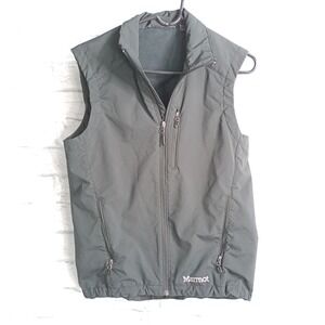 Marmot Mens Softshell Fleece Lined Full Zip Vest Black Small Hiking Outdoor